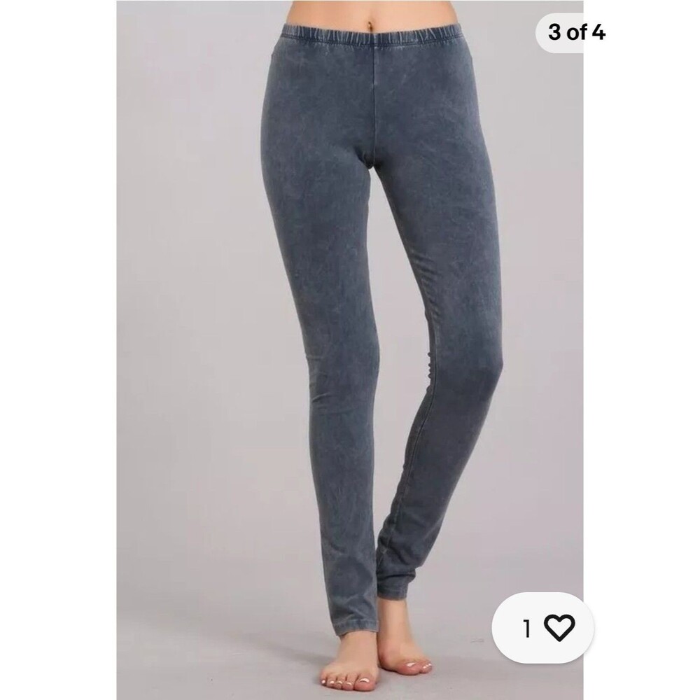 Chatoyant Mineral Wash Legging Blue Gray charcoal size S